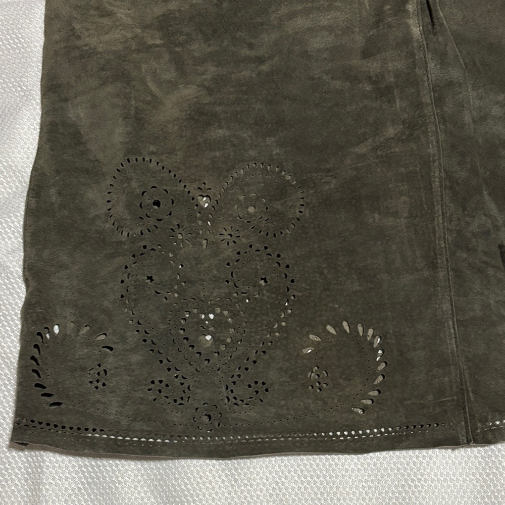 Siena Studio leather Dark Olive A-Line Skirt - Picture 8 of 15